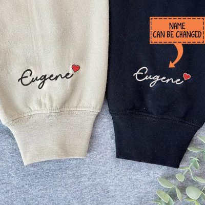 Custom Embroidered Sweatshirts For Couples, Custom Matching Couple Hoodies, Dino Couples Embroidered Matching Couples Sweatshirt, Personalized Couple Sweatshirt, Couple Embroidered Sweatshirt, Valentine's Day Gifts Idea For Him Her-Mevshero - Image 2